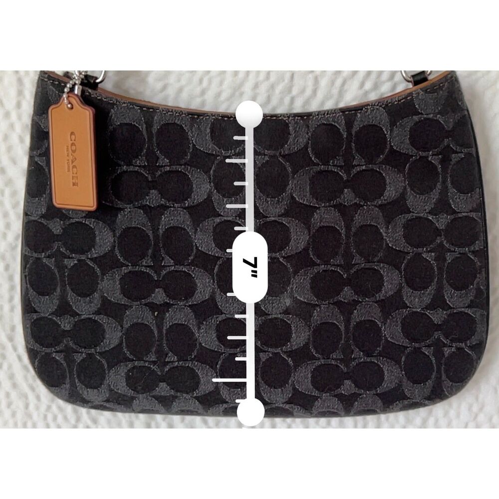 NWT Coach Penelope Shoulder Bag in Black Signature Denim - Picture 11 of 12